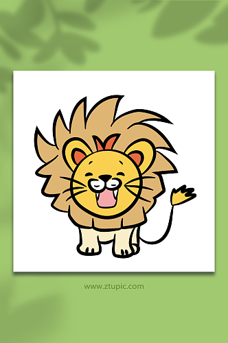 卡通萌萌哒狮子豹子动物矢量插画