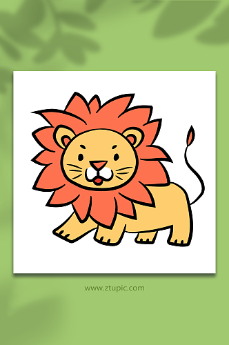 卡通可爱系狮子动物矢量插画