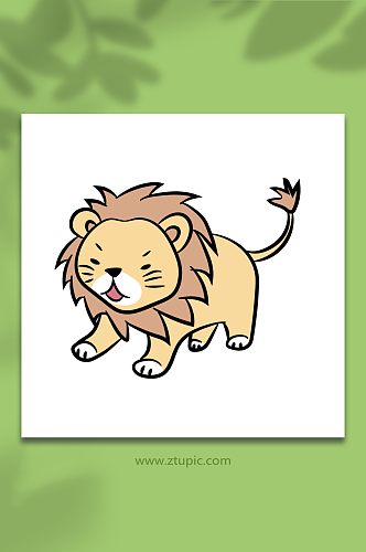 卡通可爱狮子动物矢量插画