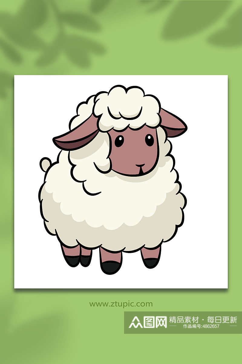 卡通可爱萌萌哒绵羊山羊动物矢量插画素材