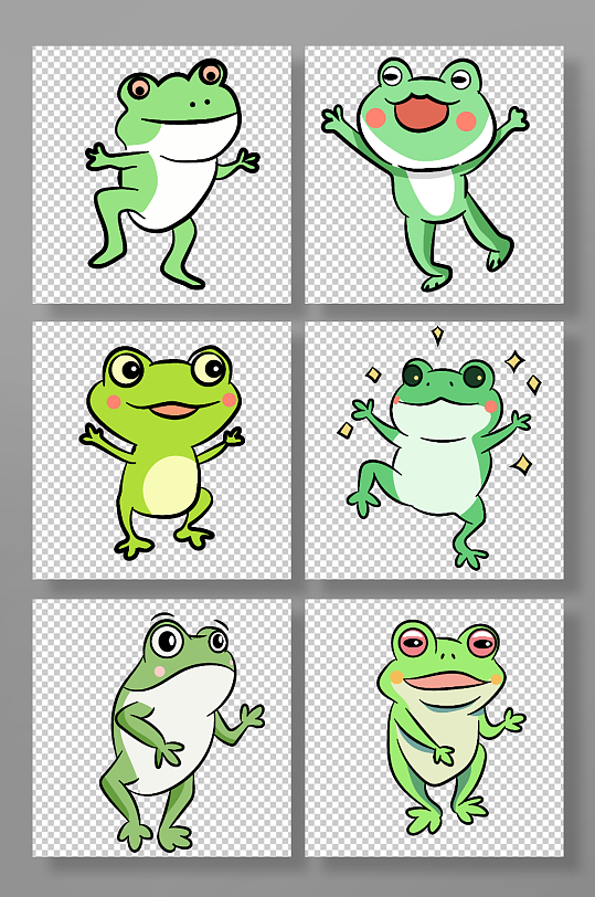 卡通跳舞青蛙动物元素插画