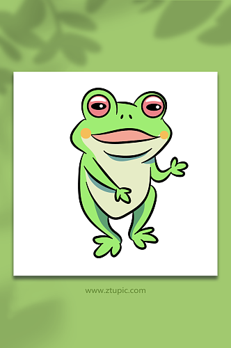 卡通跳舞小青蛙动物矢量插画