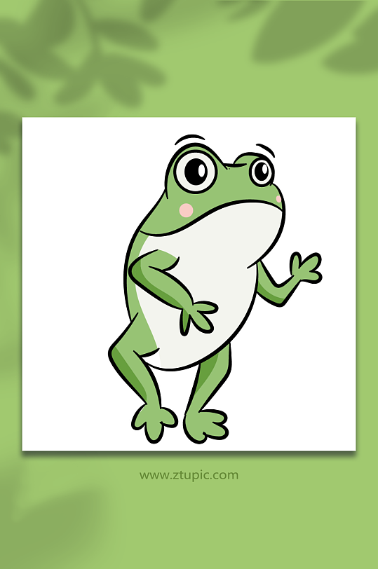 卡通跳舞青蛙动物矢量插画