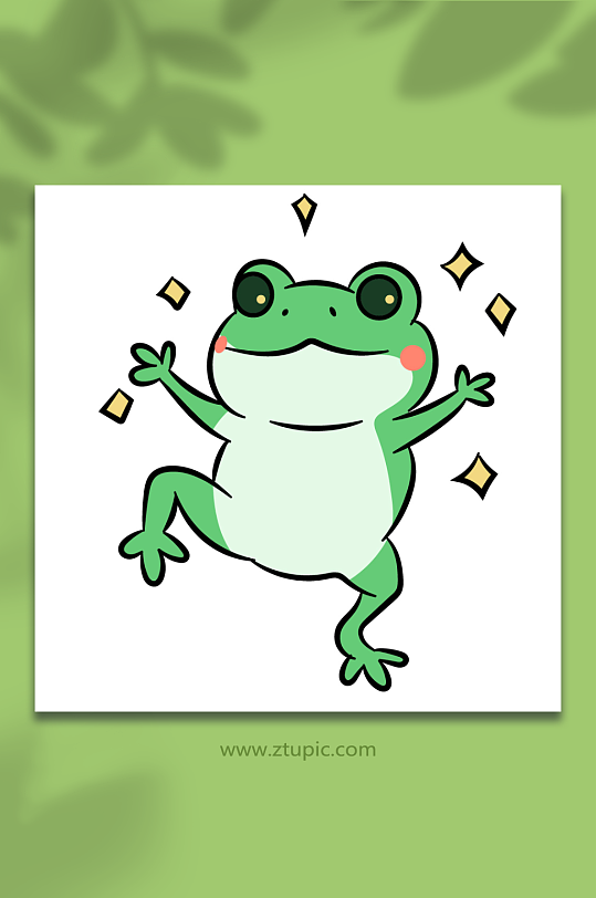 可爱卡通跳舞青蛙动物矢量插画