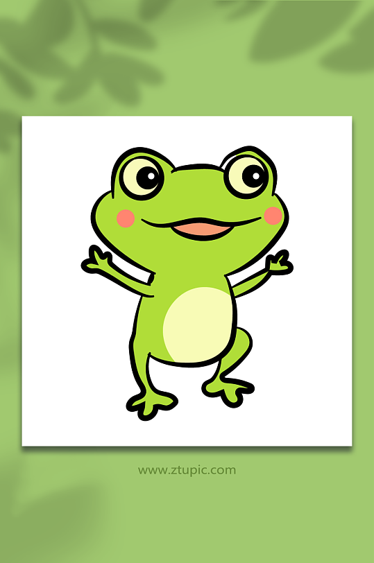 卡通跳舞可爱青蛙动物矢量插画