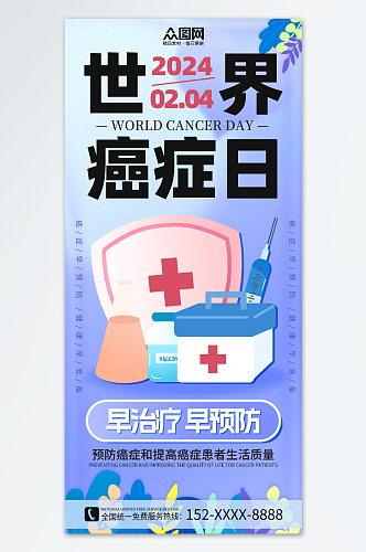 世界癌症日医疗宣传海报