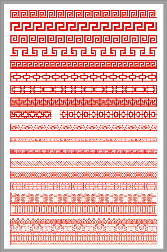 中国风条形边框矢量图