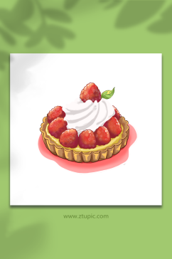 草莓派蛋糕插画元素