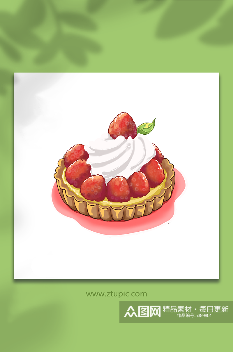 草莓派蛋糕插画元素素材