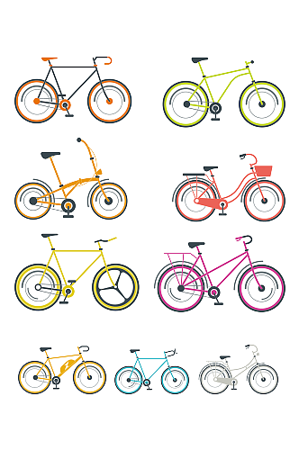 不同款式的自行车