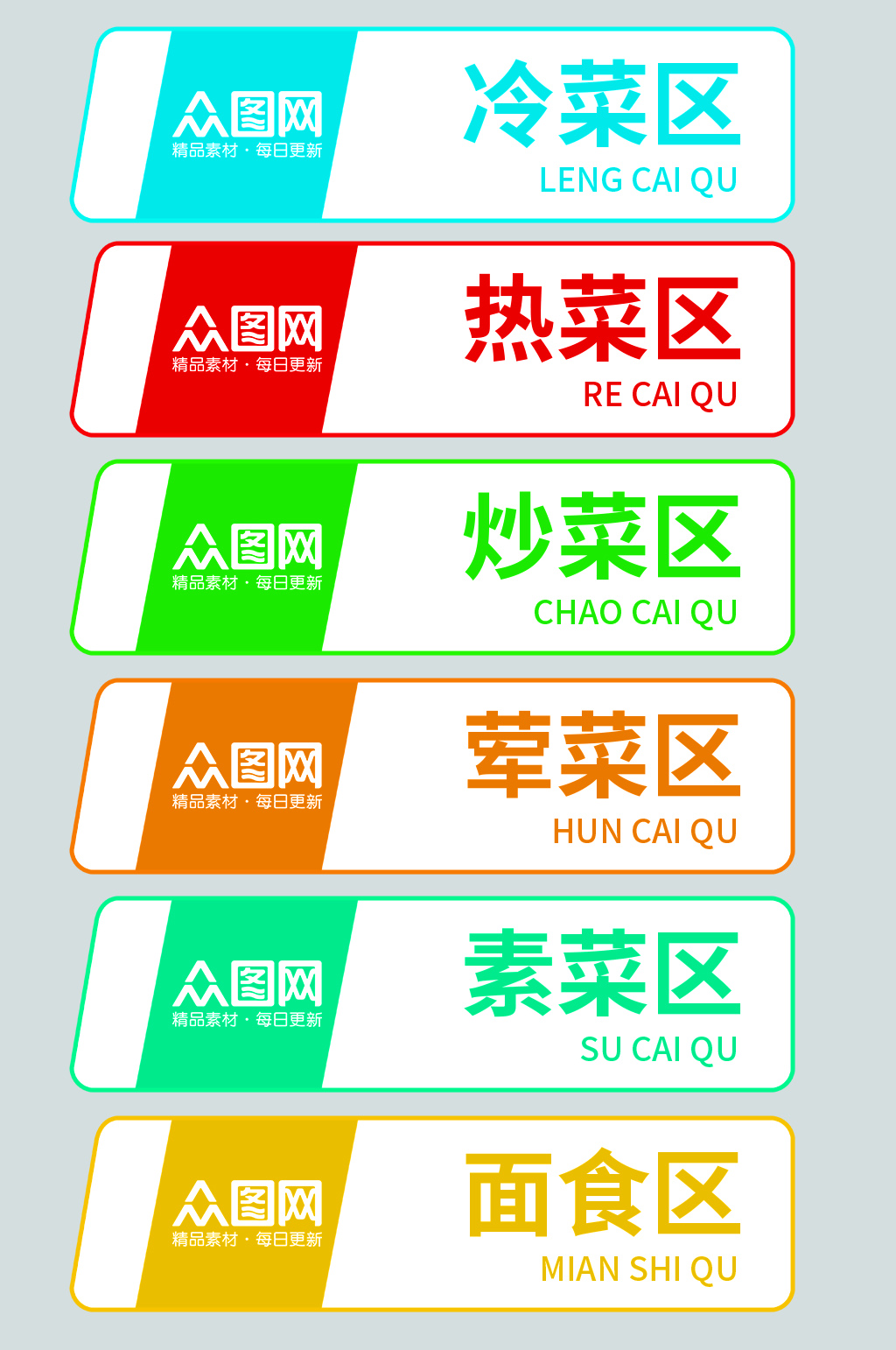 简约厨房区域标识牌门牌素材