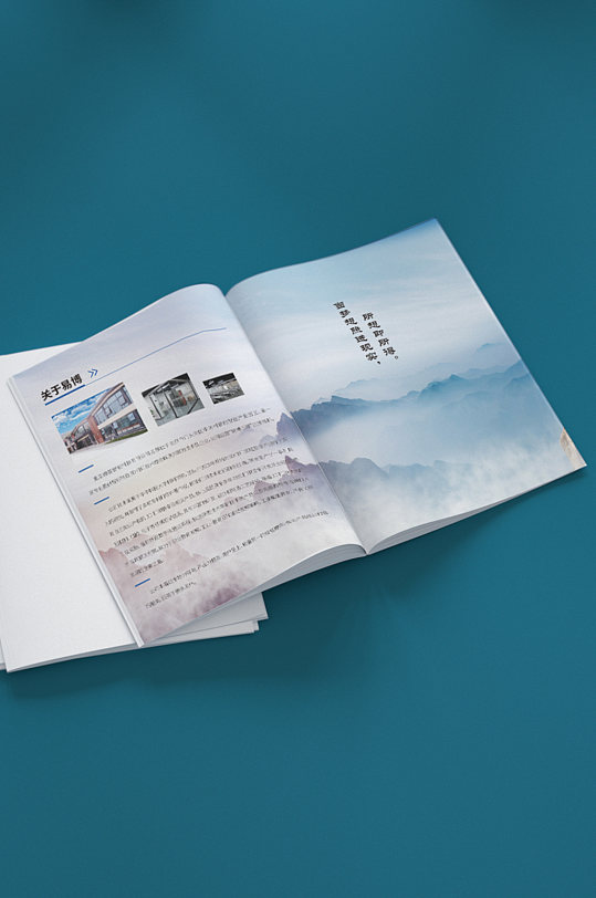 清新大气时尚简约画册扉页内页设计模板