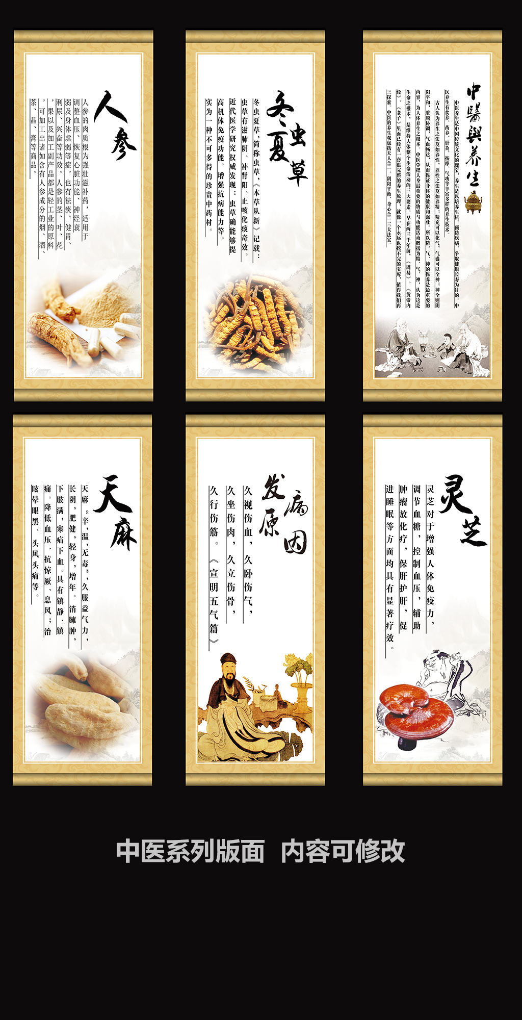 中医药材系列展板素材