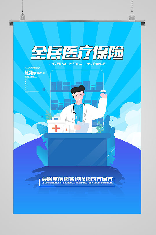 全名医疗保险医保宣传海报