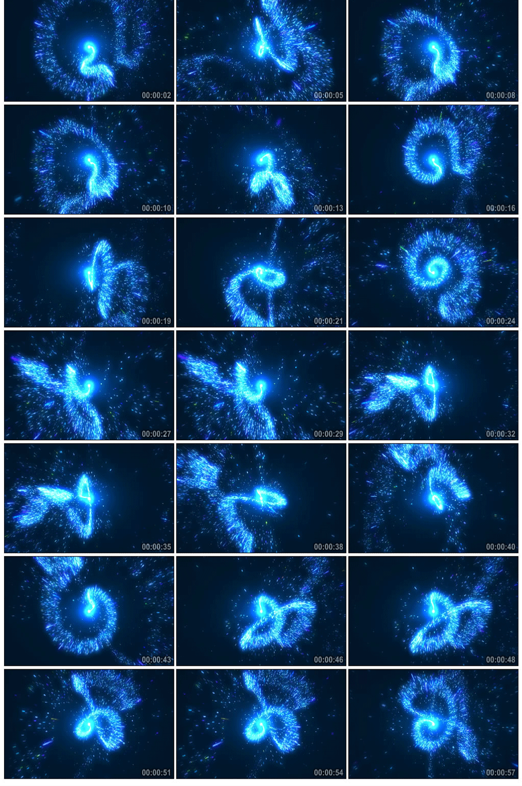 4K梦幻蓝色粒子发射扫素材