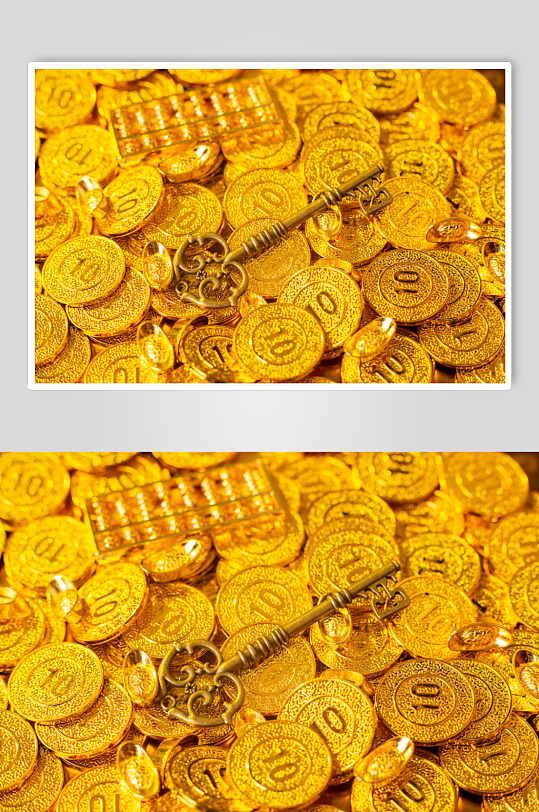 金融贸易金币金钥匙物品摄影图片-众图网