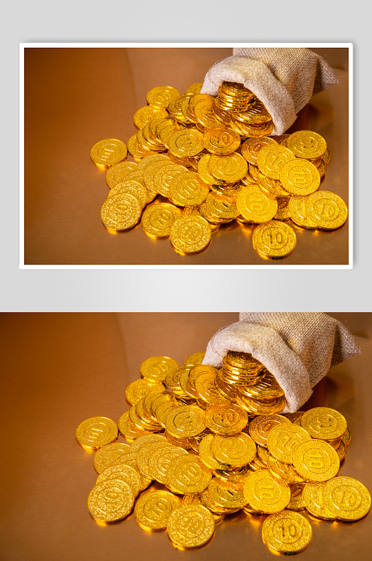 金融贸易钱袋金币物品摄影图片