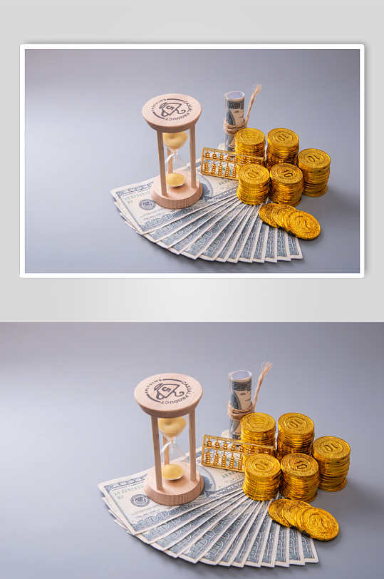货币金融金币沙漏纸币物品摄影图片-众图网