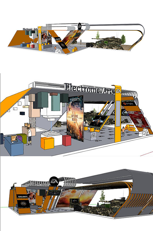 电影游戏主图展台SU模型-众图网