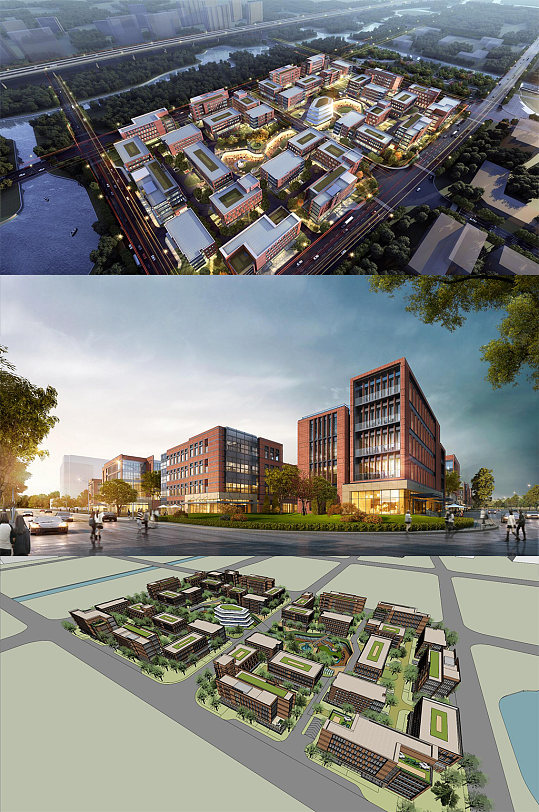 御桥总部园区场地大模型-众图网