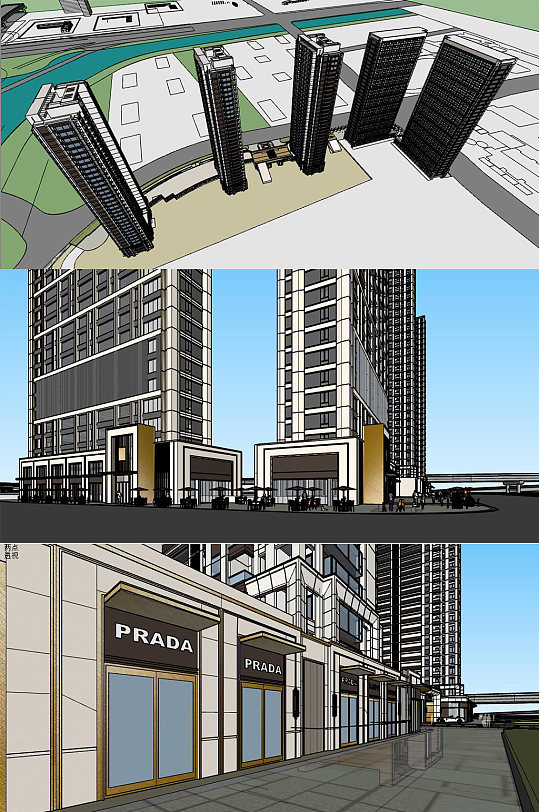 春江天越公寓高层商业入口-众图网