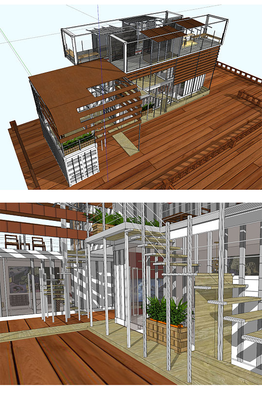 集装箱改造住宅SU模型-众图网