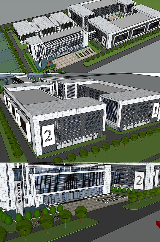 厂房厂区SU模型含CAD-众图网