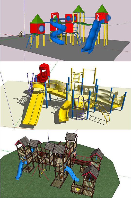 儿童游乐设施su模型-众图网