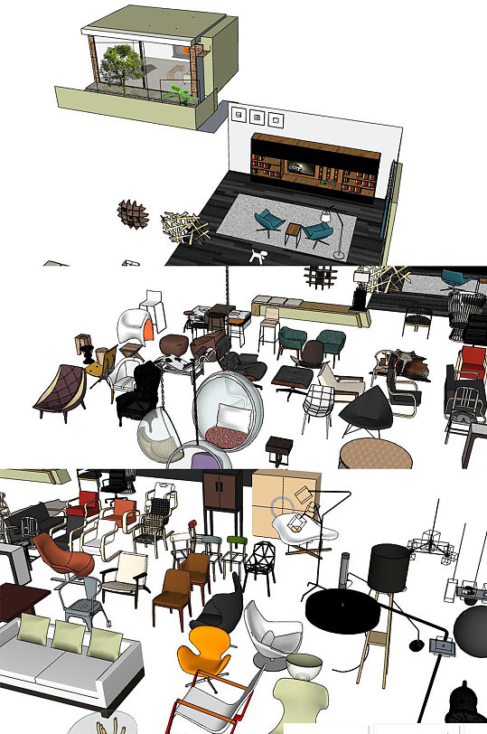 室内设计常用SU模型-众图网