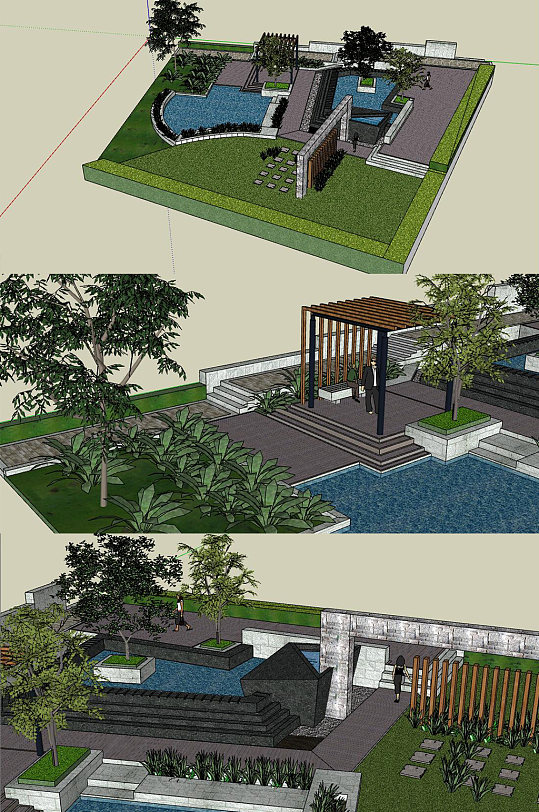 庭院景观SU模型-众图网