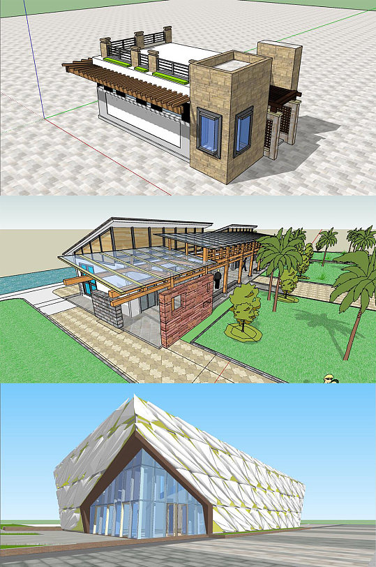 现代公厕SU模型-众图网