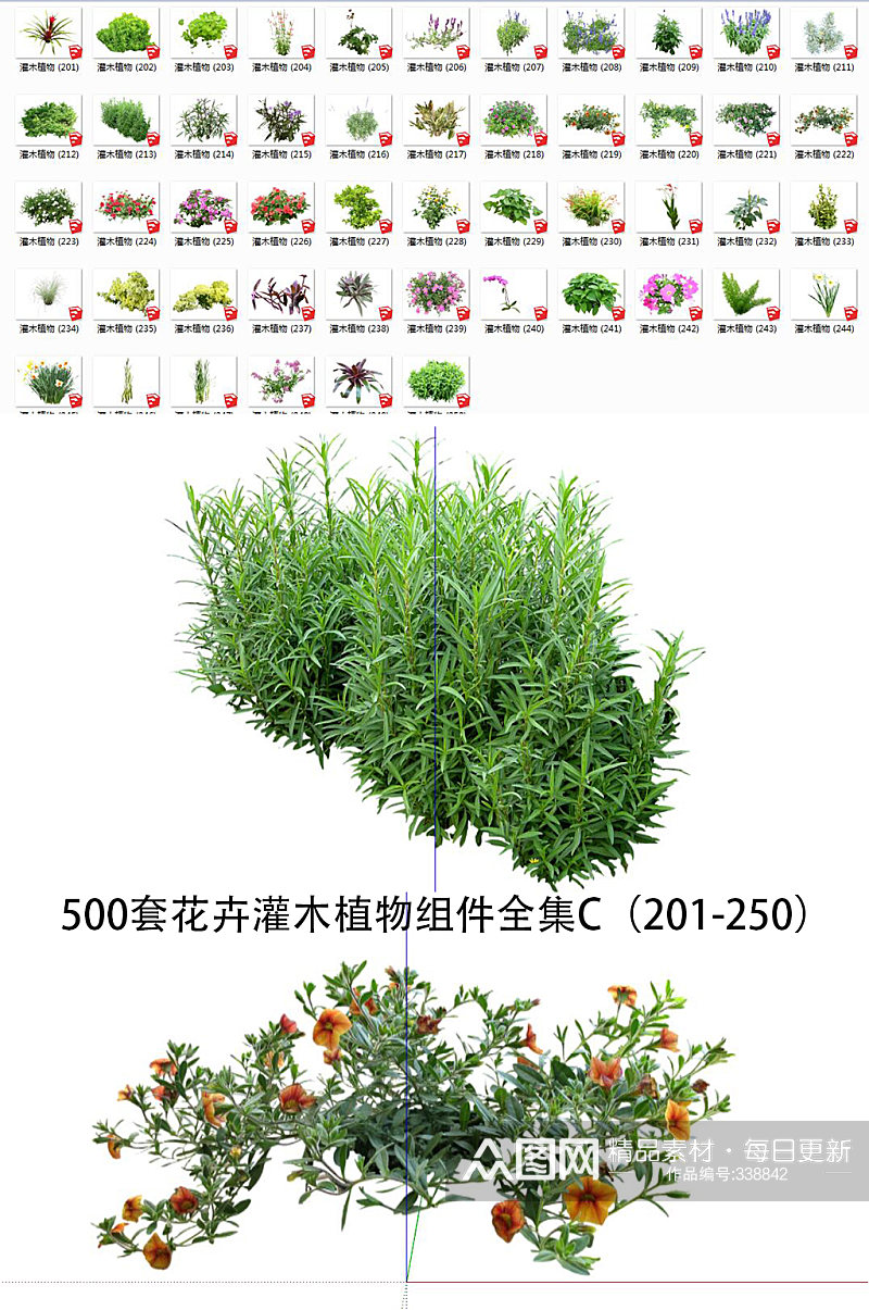花卉灌木植物SU5素材