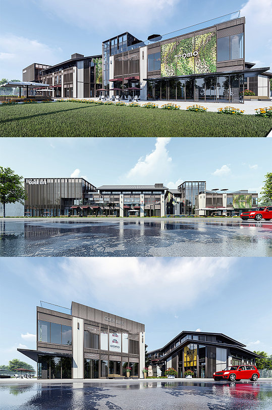 新中式商业街概念-众图网