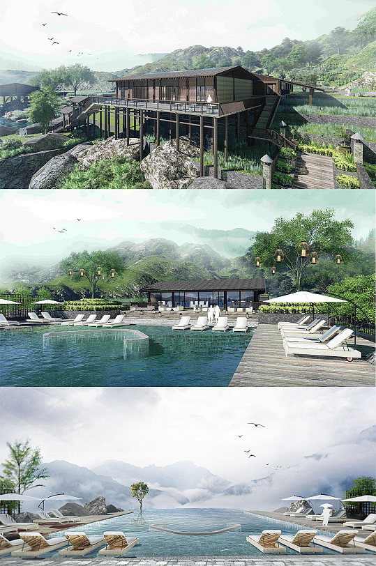 野奢山地度假酒店-众图网