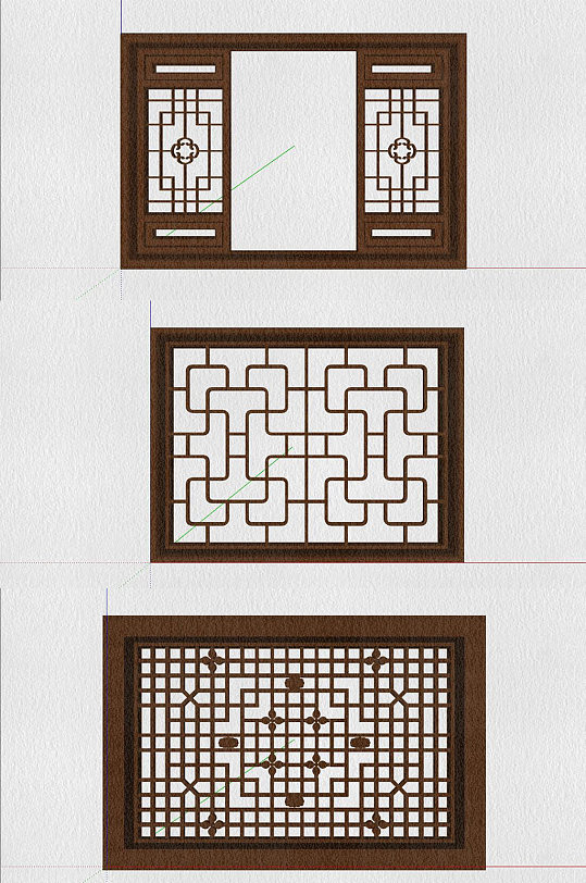 门窗屏风隔断SU53件-众图网