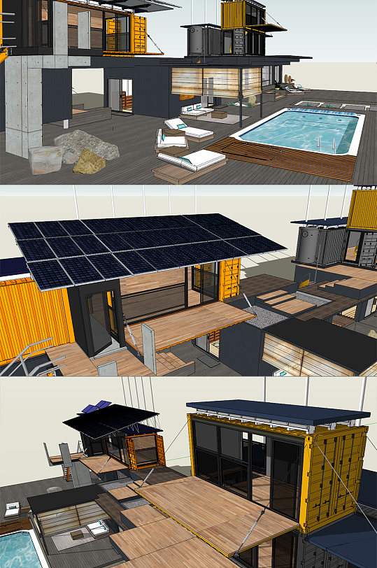 集装箱改造节能别墅-众图网