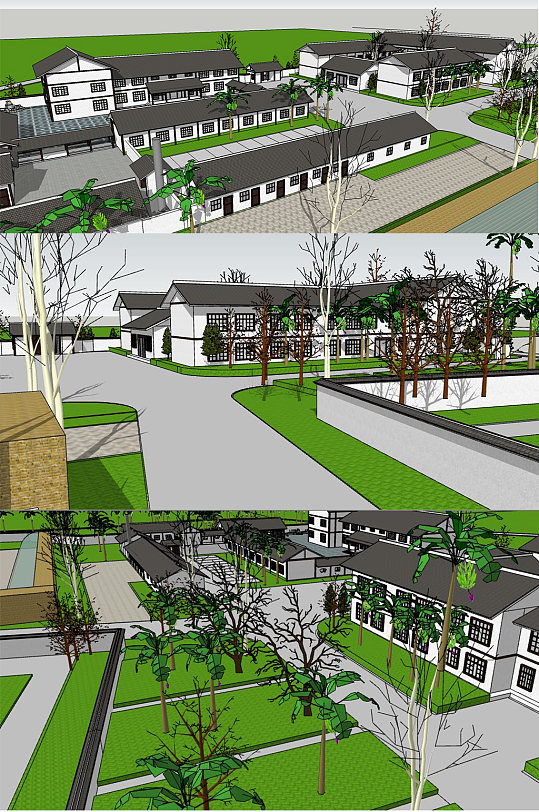 庭院花园SU模型-众图网