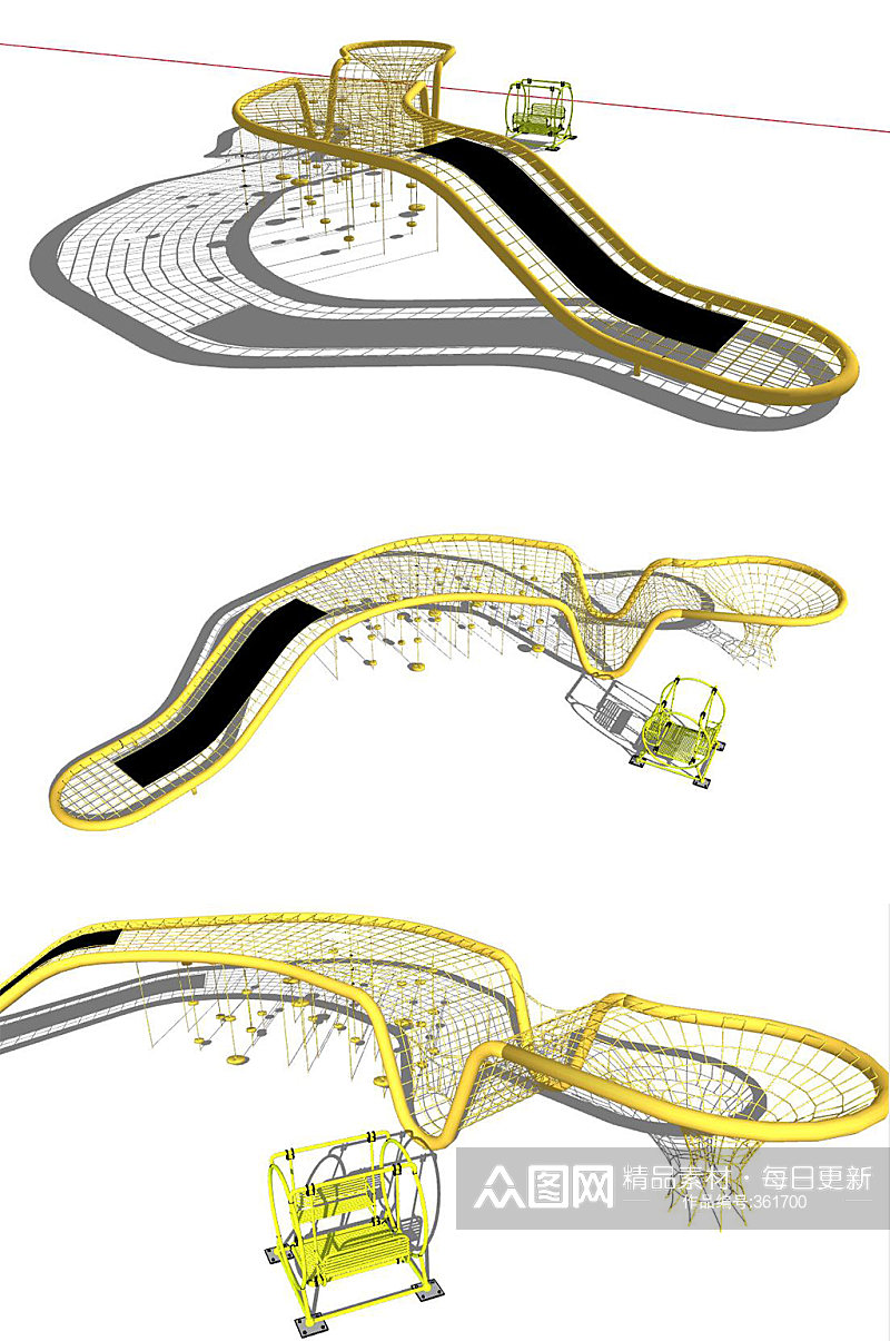 儿童游乐设施SU模型素材