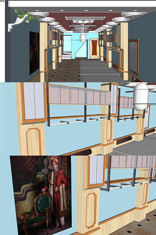 展厅SU模型设计-众图网