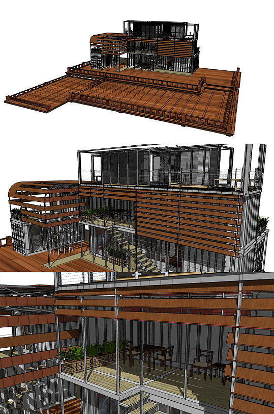 集装箱改造SU模型-众图网