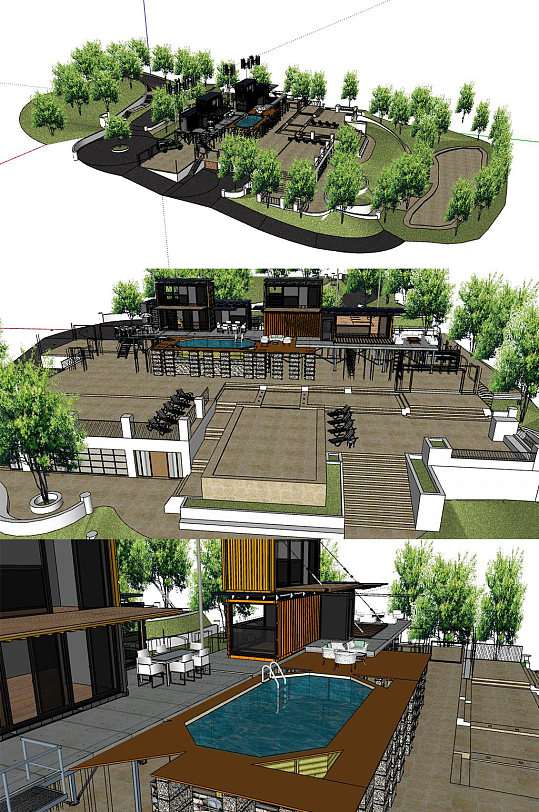 集装箱改造SU模型-众图网
