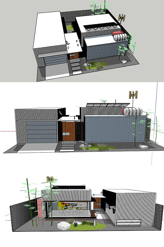 集装箱改造SU模型-众图网