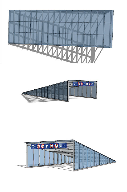 钢结构车库出入口SU-众图网