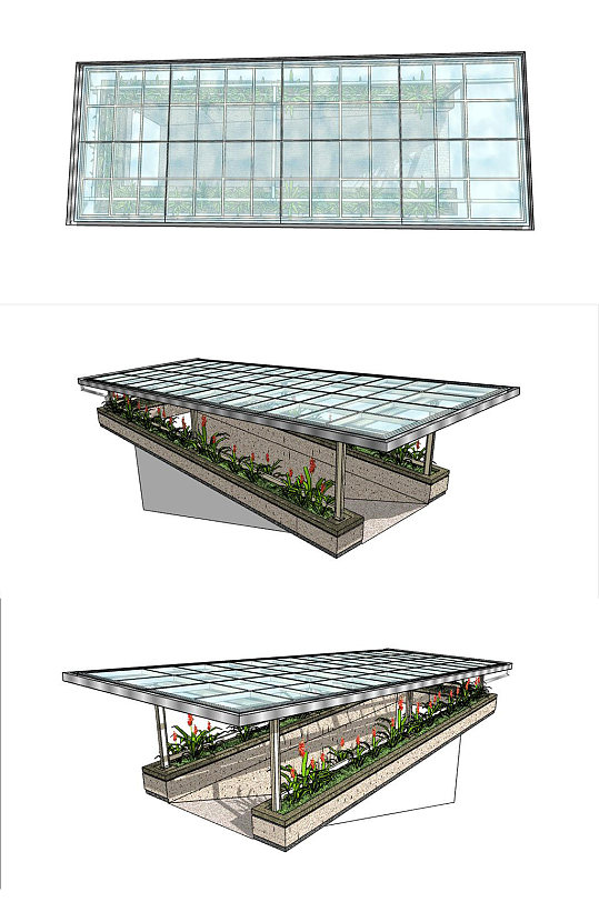 地下车库出入口SU模型-众图网