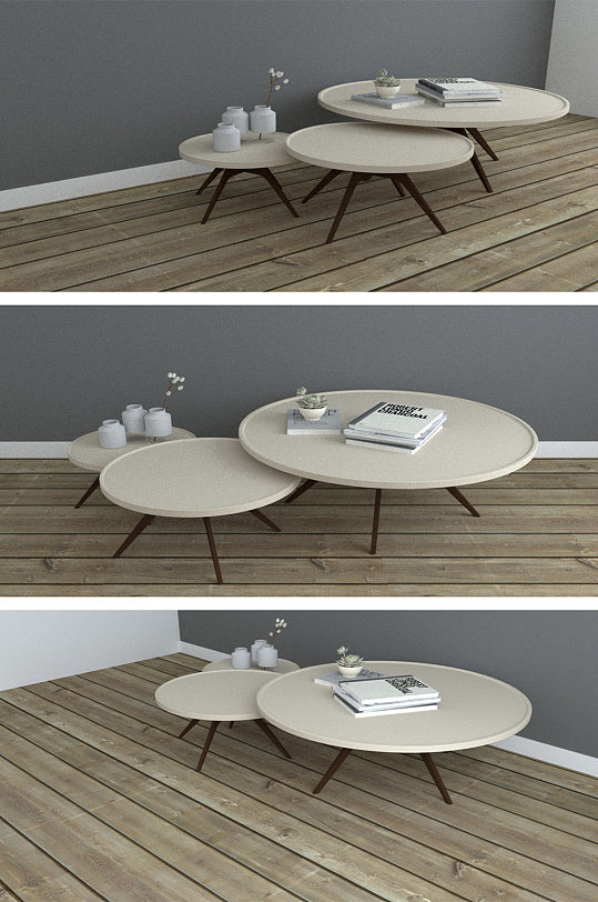 圆形桌椅SU模型