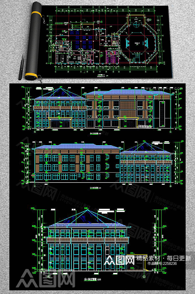 会所建筑CAD图纸素材