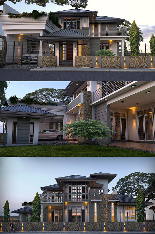 欧美别墅SU模型-众图网