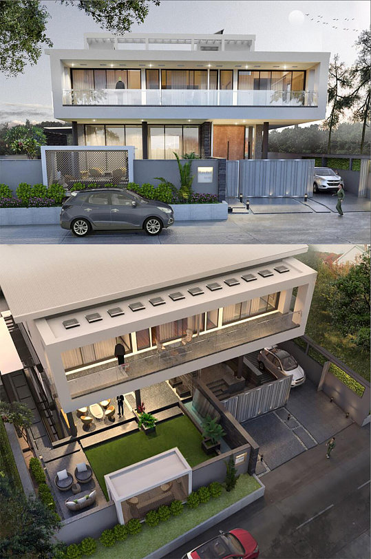 办公别墅SU模型-众图网