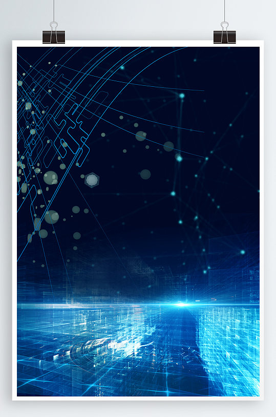 唯美星空背景智能科技背景