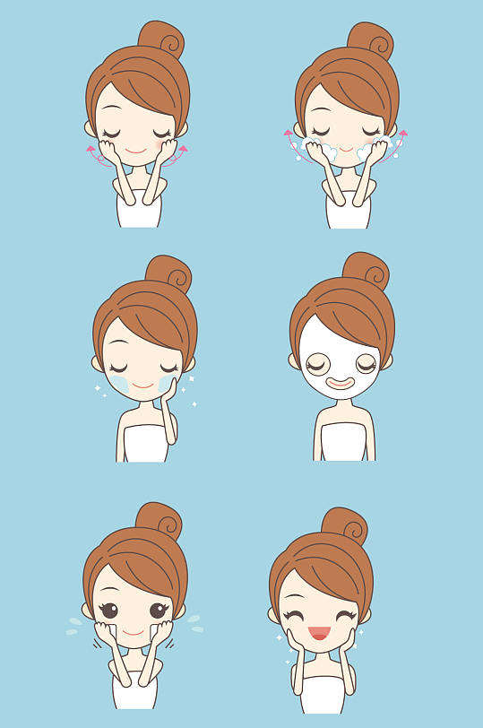 美容女孩卡通手绘美女